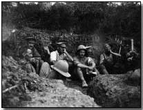Troops resting in a trench prior to an attack upon Chunuk Bair ridge