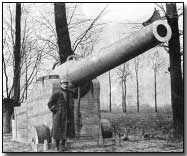 Dummy French 240mm gun made of paper