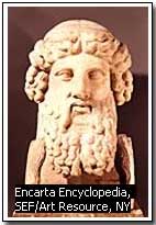 Bust of Plato (c427-347 BC). Along with Socrates, Aristotle and others, laid the foundations of Western philosophy.