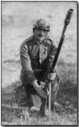 Serbian soldier with rifle grenade