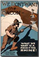 Sheet music to "We Don't Want The Bacon (What We Wants is a Piece of the Rhine)"