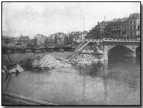 Stone bridge at Liege, blown by the Belgians