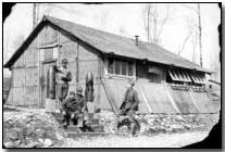 US soldiers outside an old French billet at Souilly
