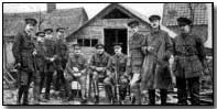 British officers at billets in Flanders