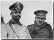 German and British officer together during the 1914 Christmas truce