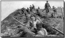 Serbian troops entrenched on the Danube