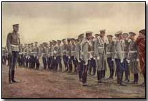 Colorized - Czar Nicholas II congratulating his officers